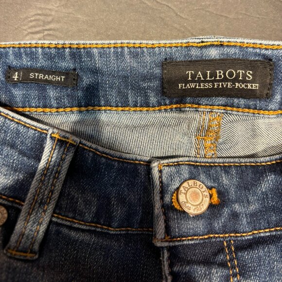 Talbots Women’s Blue Straight-Leg Jeans – Size 4, Flawless Five-Pocket Denim - Picture 3 of 5